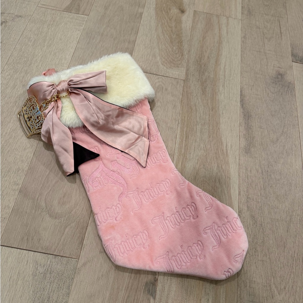 Juicy Couture Pink Stocking with Cream Cuff